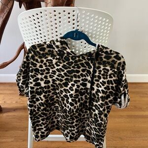 Crop Leopard Print Hoodie